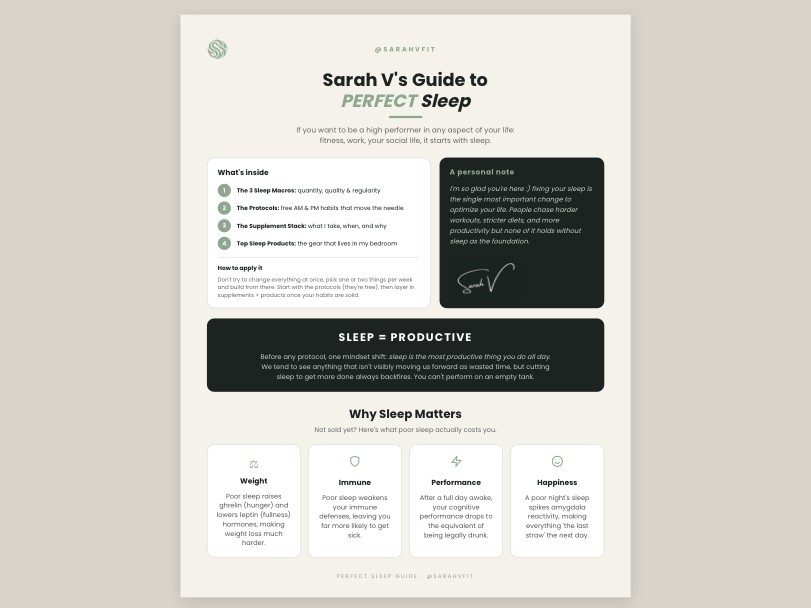 Sarah V's Guide to PERFECT Sleep